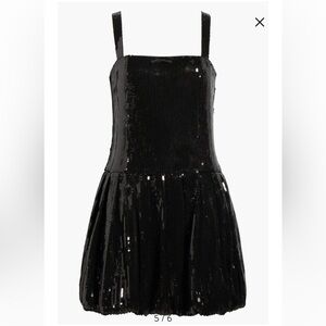WAYF Bella Bubble Hem Black Sequin Dress - NWT
